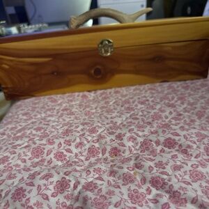 Beautiful Lakota cedar box with antler handle